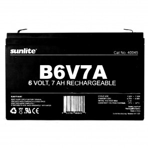 Sunlite 40045-SU B6V7A 6 Volts 7 Amps Black Finish Electrical Ballasts Battery