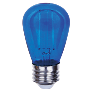 Luxrite LR21733 LED0.5S14/BLUE/FIL 3.26 inch 0.5 Watts S14 E26 Base FILAMENT LED LIGHT BULB Color Temperature BLUE